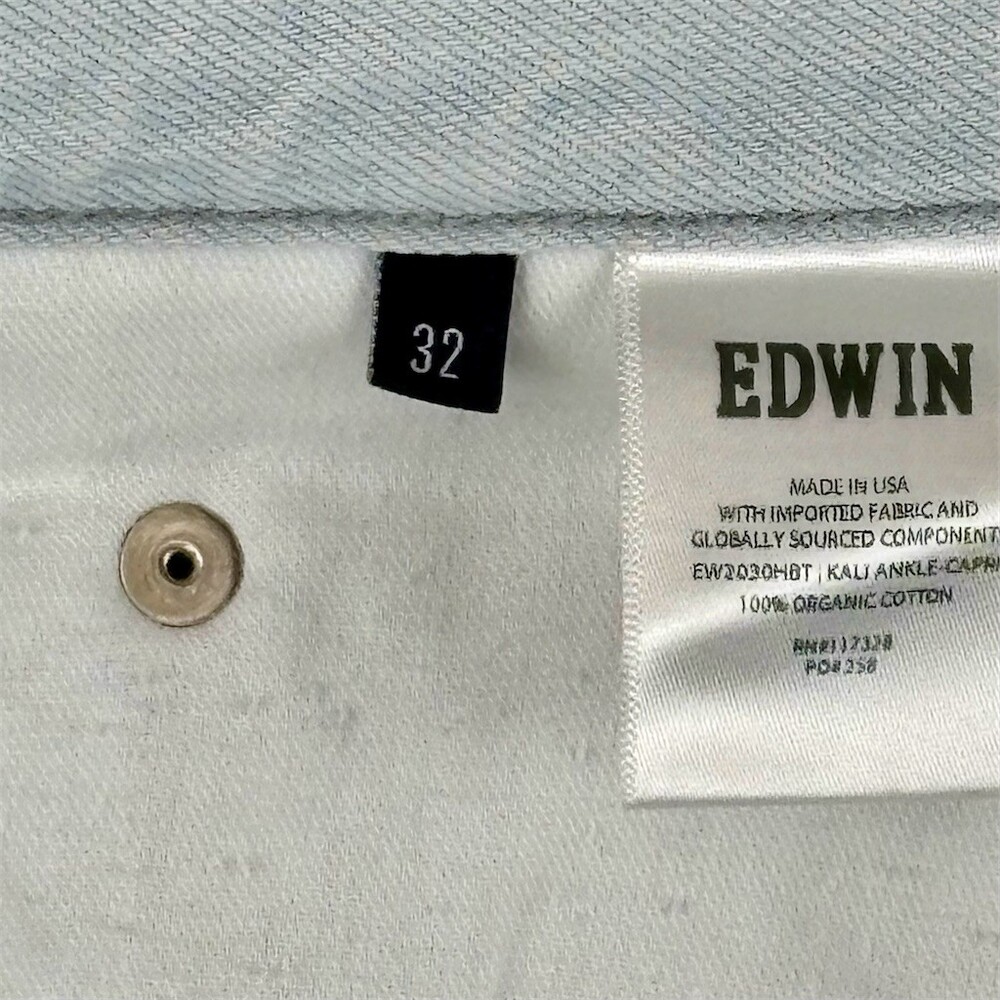 Edwin Kali Ankle Jeans Women’s Size 32 Light Wash Straight High Rise - Picture 7 of 8